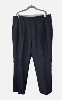 Calça social Príncipe masculina 40x29 cinza escuro lã cashmere calças negócios Itália - Imagem 1 de 4