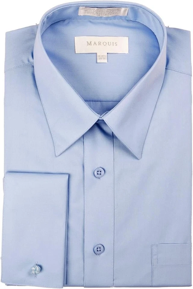 Мужская однотонная рубашка Marquis стандартного покроя с французскими манжетами из хлопковой смеси - Изображение 1 из 1