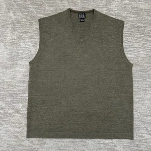 Jos A Bank Sweater Vest Mens Large Italian Merino Wool Pullover Classic - Picture 1 of 8