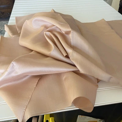 SILK PEACH  FABRIC 6 Yards x 22 Inches Wide or 216 Inches x 22 Wide - Image 1 of 4