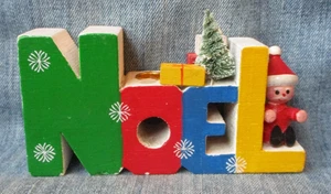 BUNTER WEIHNACHTSMANN AUF NOEL HOLZ KERZENHALTER WEIHNACHTSDEKO BX - Bild 1 von 6