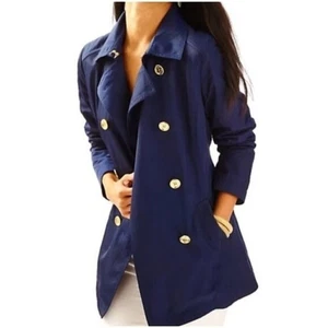 Lilly Pulitzer Palm Beach Jacke Zweireiher Navy Blau Langarm Größe XS - Bild 1 von 10