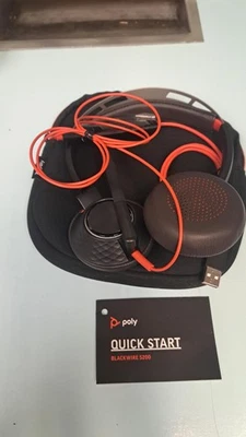Poly Quick Start Black wire 5200 Noise-Cancelling Headphones with Mic (H9) - Image 1 of 4