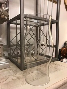 Clear Etched Glass Hurricane Shade Dome Globe Oil Lamp Or Candle Holder 11 1/2"  - Picture 1 of 6