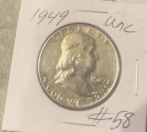 1949 franklin half dollar#58 - Picture 1 of 2