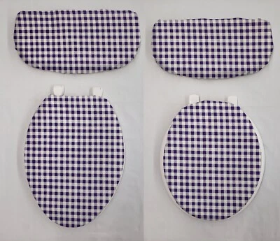 Клетчатый комплект крышки сиденья унитаза и крышки бака Gingham  - Изображение 1 из 2
