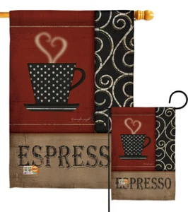 Espresso Beverages Coffee Latte Warm Drinks Garden House Yard Flag - Picture 1 of 13