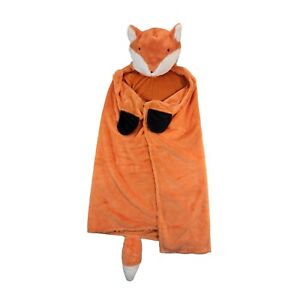 Pillowfort Super Soft Fox Hooded Blanket with Hand Pockets Orange 40 x 50 inch