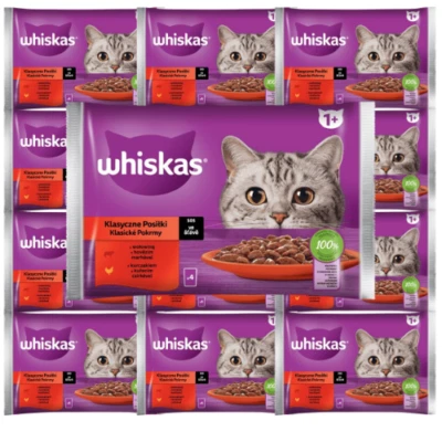 52x85g WHISKAS Nassfutter mit Rind, Huhn in Soße für adulte Katzen - Bild 1 von 2