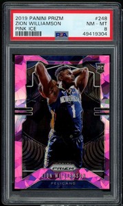 Zion Williamson Rookie Card 2019-20 Panini Prizm Pink Ice #248 PSA 8