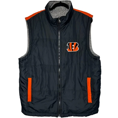 Cincinnati Bengals NFL Men's Full-Zip Sweatshirt & Reversible Vest Size Large Cover
