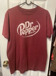 Dr. Pepper Shirt Men’s Burgundy Tee Size Large - Picture 1 of 2