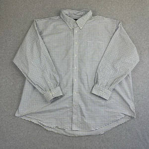 Lands' End Long Sleeve Button Down Check Shirt Size 4XL Green Blue Big & Tall - Picture 1 of 9