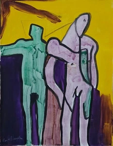 Keith Vaughan Signed Abstract Oil Painting on Canvas - British Modern Art - Picture 1 of 4