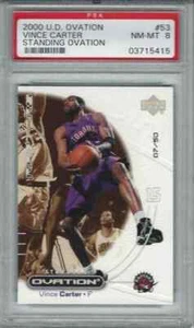 Vince Carter UD Ovation 2000 ovación de pie #7/50 PSA 8 Toronto Raptors raro - Imagen 1 de 2