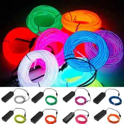 1M/3M/5M/10M Flexible Neon Light EL Wire Neon Dance Party Atmosphere Decor Lamp - Image 1 of 4