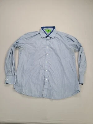 Camisa Bristol And Bull Para Hombre Extra Grande Azul Abotonada Cómoda Manga Larga Foto 1 de 4