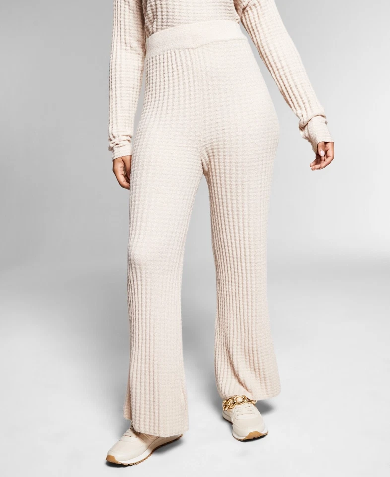 MSRP $80 Jeannie Mai X Inc Bonet Wide-Leg Knit Pants Beige Size XL - Image 1 of 1