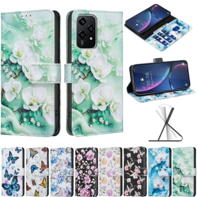 Butterfly Flower Wallet Phone Case for Honor 200 Lite Magic 7 6 Lite X6B X9B X8C - Image 1 of 4