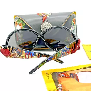 Vintage Y2K ED HARDY Sonnenbrille Swarovski Kristalle Pinup Teufel Geisha - Bild 1 von 9