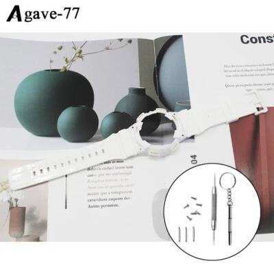 Correa de goma brillante + estuche protector para repuesto de correa de reloj Casio AQ-S810W Foto 1 de 4