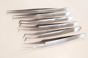 Silver Diamond Precision Isolation Volume Tweezers Eyelash Extension - Picture 1 of 10