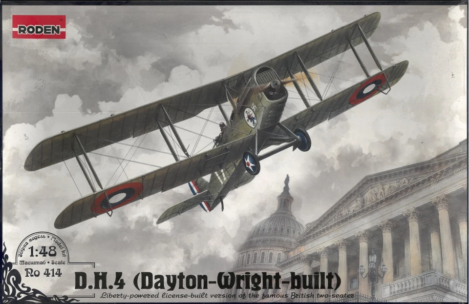 RODEN D.H. 4 (DAYTON - WRIGHT - built)  SCALA 1/48 ART. 414 MODEL KIT - Immagine 1 di 1