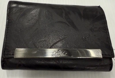 CARTERA TRIPLEGABLE PATRICIA NASH OLIVERI NEGRA LÁSER CUERO FLORAL - NUEVA CON ETIQUETAS Foto 1 de 4