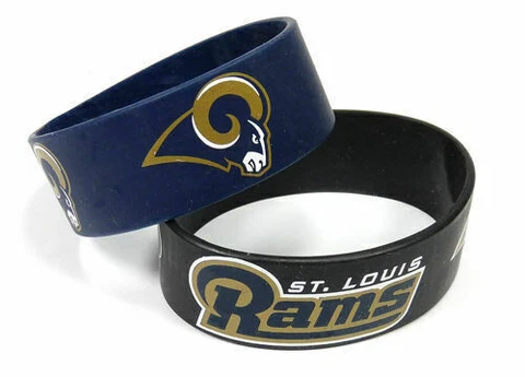 Rams Bracelet Set 2 Silicone Rubber Official Licensed NFL New Cover