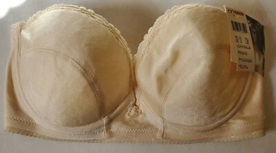 Vintage Carnival Strapless Underwire Bra Beige Ivory Size 32D Union Made - Image 1 of 3