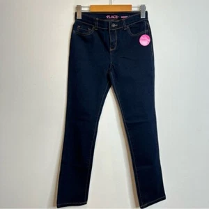 NWT The Children’s Place Girls Stretch Skinny Jeans Dark Wash 12 - Picture 1 of 7