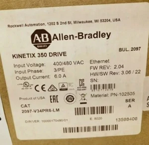 New Factory Sealed Allen-Bradley 2097-V34PR6-LM SER A Kinetex 350 Servo Driver - Imagen 1 de 3