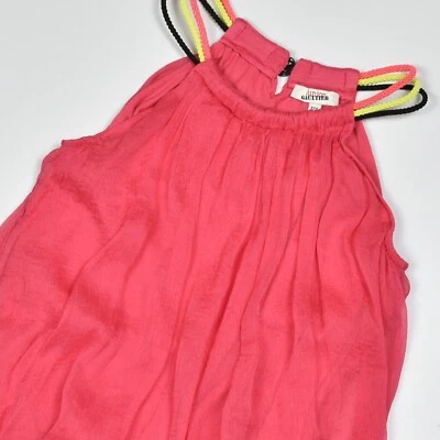 Junior GAULTIER JEAN PAUL Girls 100% SILK Pink Top Tank Lined Sleeveless Age 12 - Image 1 of 4