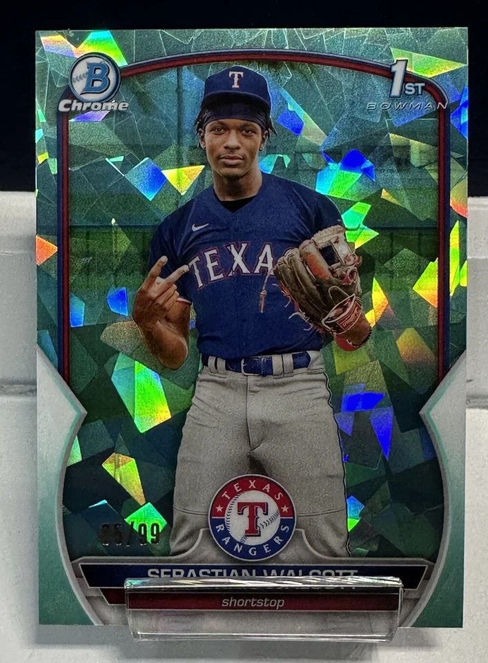 📈2023 Bowman Chrome Sapphire🔥 Sebastian Walcott 1st🔥 Aqua Refractor #/99  - Image 1 of 2