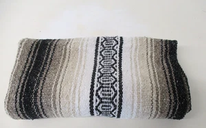 Vintage Mexican Blanket, Sarape, Throw, Rug, Brown, Picnic, Festival, Camping 86 - Picture 1 of 6
