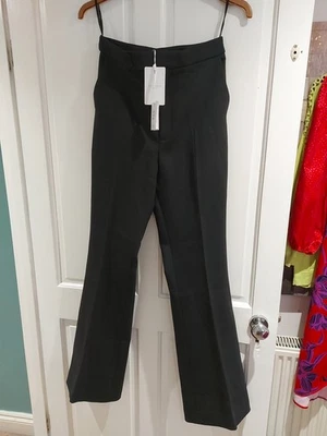 TED BAKER BNWT SIZE 2 (10) HIGH WAIST SLIM FLARE BLACK TROUSERS W29 L34 RRP£175 - Image 1 of 4