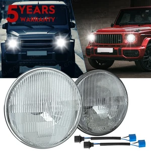 7 Inch LED GLASS Headlight Round, ORIGINAL CLASSIC LOOK conversion Chrome pair - Foto 1 di 14