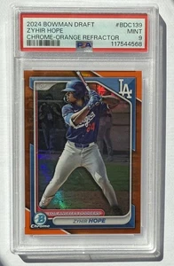 Bowman Chrime Draft Zyhir Hope Orange Refractor 2024/25 Dodgers PSA 9 no automático - Imagen 1 de 2