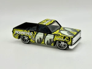 CUSTOM Hot Wheels 83 Chevy Silverado Black with 3d wheels - Picture 1 of 4