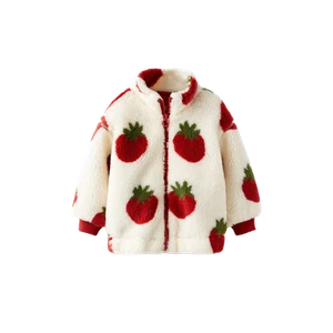 (Kids) Zara Printed Fleece Jacket Red - Picture 1 of 2