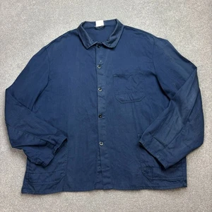 VTG French Jacket Adult 2XL XXL Blue Herringbone Work Wear Chore Canvas Men - Picture 1 of 8