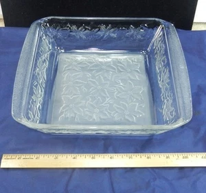Beautiful Vintage Princess House Fantasia Clear & Frosted Bottom Baking Pan Dish - Picture 1 of 4