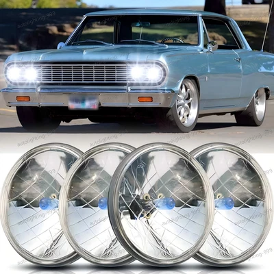 Faros redondos altos/bajos de 5,75" 5-3/4" pulgadas para Chevy Chevelle 1964-68 1970 4 piezas Foto 1 de 4