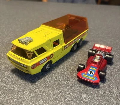 VTG 1972 Matchbox Super Kings K-7 Racing Car Transporter w/ Lesney Formula Car - Image 1 of 4