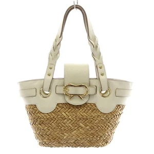 Anyya Hindmarch Handbag Basket Bag Leather Magnetic Opening/Closing Braided Meta - Picture 1 of 8