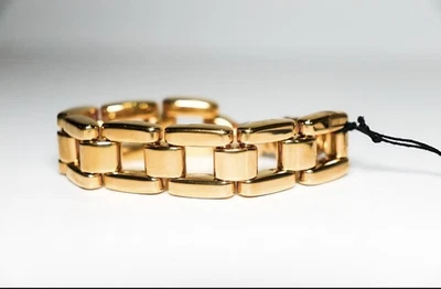 ✨ 全新 14 K 金米洛 意大利手镯 树脂链 Puffy 耐用 正品 — 第 1/4 张图片