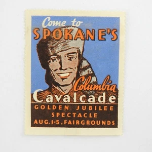 Poster Stamp Label Spokane Columbia Cavalcade Golden Jubilee 2"x2" Cinderella - Picture 1 of 1