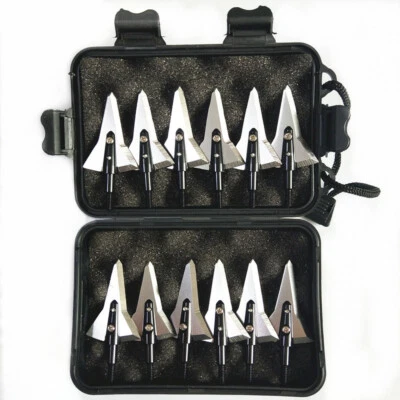 12Pcs Meteor Broadheads Stainless Steel Hunting Arrowheads 125 Grain Heavy tank - Image 1 of 4