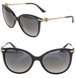 BVLGARI COIN Sonnenbrille schwarz gold Juwel Kristall Logo Katze POLARISIERT BV8201B 8201 - Bild 1 von 10