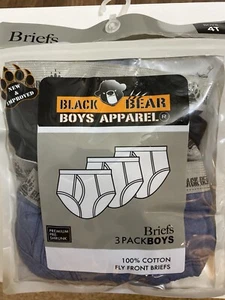 Black Bear Boys Apparel 3 Pack Toddler Briefs Underwear Size 4t Black/ Gray/Navy - Picture 1 of 3